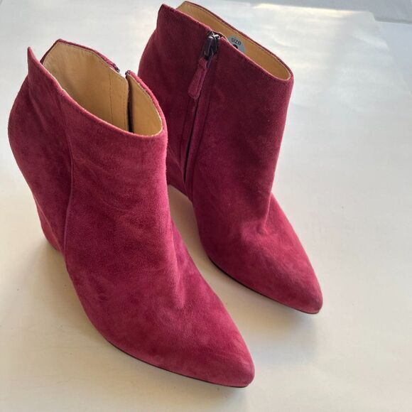 Cole Haan Verdi Winery Suede Wedge Booties Ankle Boots Womens Size 6B Shoes - Picture 3 of 7
